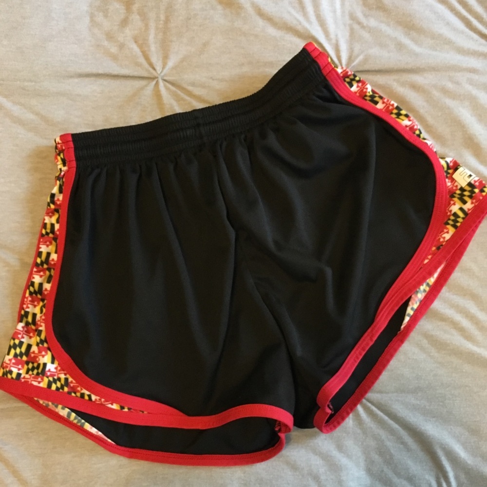 Black Maryland Flag Print Shorts